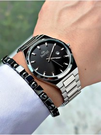 Resim Bentini Takvimli Erkek Kol Saati – Çelik Kordon, Su Geçirmez, 2 Yıl Garantili, Hediye Bileklik 