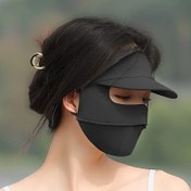 Resim 1 adet Yaz Kadınlar Tam Yüz Maskesi Güneş Koruma Şapkası, Serin ve Nefes Alabilen, Açık Hava Güneş Koruma, Açık Hava Sporları, Golf ve Diğer Aktiviteler için Uygun. 