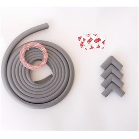 Resim Laynbebe- Slim (İnce) Kauçuk Kenar + Köşe Koruyucu Set Gri Çok Renkli 