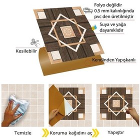 Resim Tink Kendinden Yapışkanlı Ahşap 015 Desenli Pvc Karo 30x30 Cm 