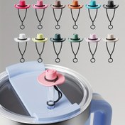 Resim 12 Adet Şirin Kovboy Şapka Silikon Çay Bardak Kapatma Kapakları - Tekrar Kullanılabilir, Gıda Dereceli Dekoratif Kapaklar, 10mm Çay Bardağı Uyumlu, Ev ve Açık Hava Kullanımı İçin Mükemmel, Açık Hava İçecekleri | Eğlenceli Tasarım | Dayanıklı İçecek Malzemeleri 