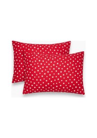 Resim Desenli Pamuklu Yıldız Desen Yastık Kılıfı 2 Adet 50 X 70cm Kırmızı 