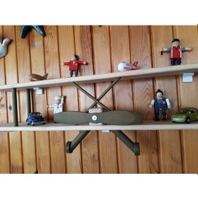 Resim Mrtahsap Mrtahşap-Uçak Raf-Çocuk Odası-Ahşaptan-Duvar Rafı 