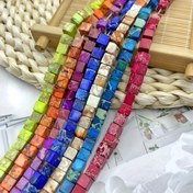 Resim İmparatoriçe Taşı Bohem Kare Boncuklar - El Yapımı DIY Charm Bileklik - Doğal Taş - El Yapımı Takı - Düğün Aksesuarları - Günlük Giyim 