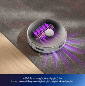 Resim Philips Islak Kuru Moplu İstasyonlu Robot Süpürge,4000 PA, Sert Zemin ve Halıya Uygun 