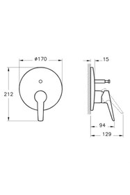 Resim VitrA Artema Solid S Ankastre Banyo Bataryası Sıva Üstü 