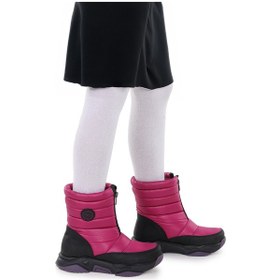 Resim Kiko Kids Sumo Fermuarlı Kız Çocuk Kar Botu Mor - Siyah Mor - Siyah 