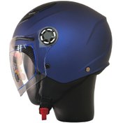 Resim Motoanl Motosiklet Ve Bisiklet Ce Abs Material Yarım Camlı Açık Çocuk Motor Kaskı Mat Mavi 