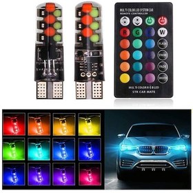 Resim T10 Uzaktan Kumandalı Rgb Ampül - Çakar Modlu 