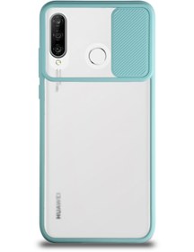 Resim KZY İletişim Huawei P30 Lite Uyumlu Kapak Lensi Açılır Kapanır Kamera Korumalı Silikon Kılıf - Turkuaz 