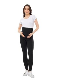 Resim Luvmabelly Myra8140 Toparlayıcı Fitilli Mevsimlik Beli Ayarlanabilir Hamile Tayt-siyah 