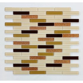 Resim MozaiKristaL Mutfak Tezgah Arası ve İç Dekorasyon İçin Kristal Cam Mozaik. Cam Ölçüleri: 15X73X4 Mm. File Ölçüsü: 30X30 Cm. ( 1 Koli = 11 File Karo = 1 m2 fiyatıdır ) 