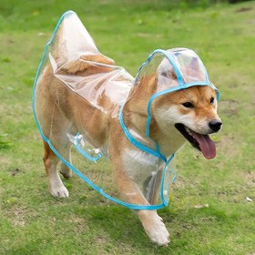 Resim Köpek Yağmurluk Kolay Kullanım 81054 - Mavi / S 