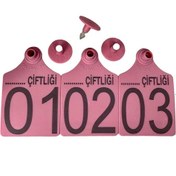 Resim 50 Adet Pembe Xl Büyükboy Hayvan Küpesi Pens Ucu Hediye 