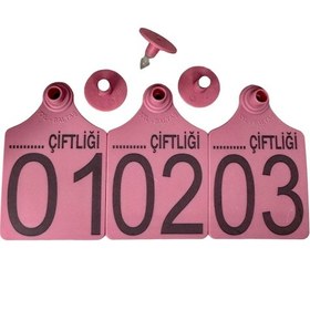 Resim 50 Adet Pembe Xl Büyükboy Hayvan Küpesi Pens Ucu Hediye 