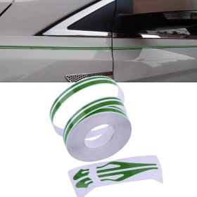 Resim Mega Oto Market 12MM Çift Şerit Yeşil Folyo Yapışkan Bant Araba Gövde Şerit Kaplama 