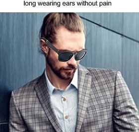 Resim Kablosuz Akıllı Güneş Gözlüğü Akıllı Gözlük HD Mikrofon Şarj Edilebilir Gürültü Azaltma Plaj Için HD Aramalar (Siyah) 