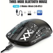 Resim Oldfriend Hxsj Üç Modlu Kablosuz Siyah Gaming Mouse Pc/mac Oyuncu Ve Seyahat İçin Ergonomik Kompakt T90 