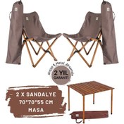 Resim Ag The Joy Ahşap Masa Sandalye Seti Kahverengi-Koyu Gri-70 70 55cm Koyu Gri 