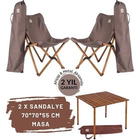 Resim Ag The Joy Ahşap Masa Sandalye Seti Kahverengi-Koyu Gri-70 70 55cm Koyu Gri 