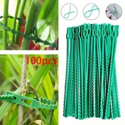 Resim 100 Adet Ayarlanabilir Plastik Bitki Bağları 16.99 Cm, Bitkileri, Çiçekleri ve Asmaları Sabitlemek İçin Bahçe Destek Klipsleri, Saksılar ve Kaplar İçin Yeşil Bahçe Malzemeleri, Bahçe Güzelleştirme Aksesuarları 