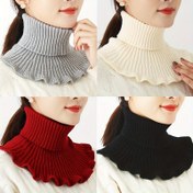 Resim 4-Lü Kadın Kış Sahte Yaka Yüksek Yaka Şalları - %100 Polyester Örgü Sıcak Boyun Gaiteri, Olgun Stil, Esnek Olmayan, Rüzgar Geçirmez, Ev ve Dış Mekanlar İçin Çok Yönlü, Tüy Yok, Çeşitli Renklerde 