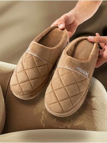 Resim Behtah Kundura Nakışlı Kadife Erkek Önü Kapalı Kışlık Terlik Günlük Ev İçi Terlik Çeyiz Bohça 