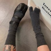 Resim 1 Çift İki Ayak Parmağı Bölünmüş Düz Renk Yumuşak Rahat Çorap, Rahat Çok Yönlü Trendy Açık Hava Spor Çorapları, Kadın Çorap ve Çorap 