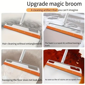 Resim Islak ve Kuru Temizlik için Sihirli Squeegee Süpürge - Banyo, Mutfak ve Yaşam Alanları için Silikon Çok Amaçlı Zemin Temizleyici - Ev Kullanımı için Saç ve Sıvı Çıkartıcı 