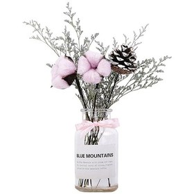 Resim Suntek Magideal Cam Ekici Vazo Kurutulmuş Saksı Pembe-kurdele-çiçek 