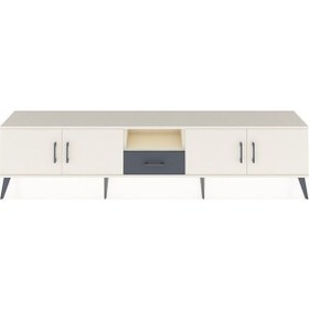Resim Arges Tv Ünitesi 3 Raflı Tek Çekmeceli 4 Kapaklı 220x30x51 Aytaşı-aytaşı/antrasit Aytası/antrasıt - Aytası 