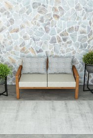 Resim woodwork antalya Rustik İkili Ahşap Kanepe Teak Renk 