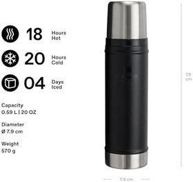 Resim STANLEY Classic Legendary Vakumlu Termos 0.60 Litre - Siyah 2.0 | Paslanmaz Çelik 
