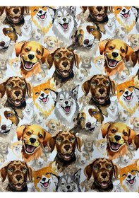 Resim Hayvan Desenli Köpek Desenli Dijital Baskı Döşemelik Kumaş 