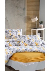Resim Elart Nevresim Takımı Pamuklu Tek Kişilik 3 Parça Flores Sarı-Sarı-160x220Cm 