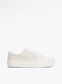 Resim Tommy Hilfiger Kadın Beyaz Vulc Deri Monogram Sneaker 