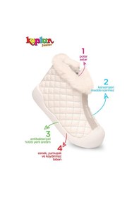 Resim Kaptan Junior Kız Bebek Çocuk Botu Ortopedik İlkadım Kaymaz Taban Bmlk 650 Beyaz 
