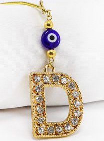 Resim biuti Gold Renkli Parlak Taşlı D Harfi Araba Dikiz Ayna Süsü, Hediyelik Araba Süsü 