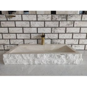 Resim Traverten Patlatma Yay Mermer Lavabo 