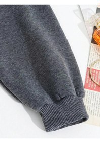 Resim Startmore Tarzsokak Brezilya Harf Ve Bayrak Baskılı Erkek Cepli Sokak Giyimi Sokak Stili Basit Kapüşonlu Sweatshi Antrasit 