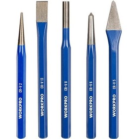 Resim Workpro Wp201303 5 Parça Cr-v Profesyonel Noktalama Ve Keski Seti 