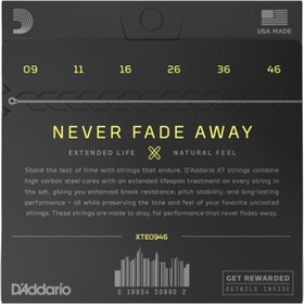 Resim D'Addario XTE0946 XT Nickel Plated Steel Elektro Gitar Teli - Super Light/Regular (9-46) 