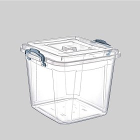Resim Polytime Mulibox Şeffaf Kilitli Mutfak Eşya Gıda Saklama Düzenleme Kabı Kutusu Kare 35 Litre Şeffaf 