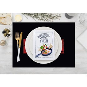 Resim Adawall Home The Batman Black Kumaş Amerikan Servis 4'lü Set Siyah 