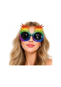 Resim Tropikal Ananas Tasarımlı Renkli Hawaii Parti Gözlüğü Tüm Yaşlar 