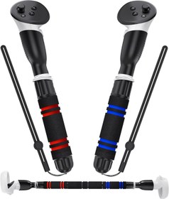Resim YOGES Handle Attachments Compatible with Meta Quest 3S/ Quest 3/ Oculus Quest 2/ Quest Pro/Rift S Controller Accessories, Dual Handles Extension Grips for Beat Saber Gorilla Tag Long Arms VR Games 