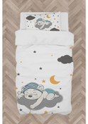 Resim Mekta Home Bebek Ve Çocuk Odası Sevimli Mavi Uyuyan Ayı Desenli Nevresim Takımı 