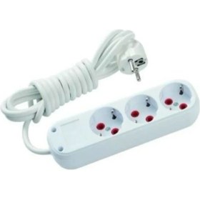 Resim Kuzgun Ticaret Asel 3'lü Topraklı Kablolu Priz 3 mt Ast 303 