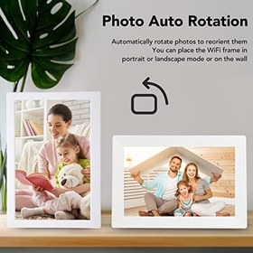 Resim WiFi Dijital Fotoğraf Çerçevesi, 1280 X 800 HD IPS Dokunmatik Ekranlı 10,1 İnç Akıllı Dijital Fotoğraf Çerçevesi, 16GB Bellek, Otomatik Döndürme, Duvara Monte Edilebilir, 