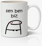 Resim Sen Ben Biz Yazılı Baskılı Kupa Bardak - Baskılı Kahve Kupa Bardak 